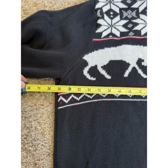 CHAPS Knit Sweater Winter Moose Snow Mock Neck 1/4 Zip Sz XXL Grandpa Core Cabin - Picture 5 of 6